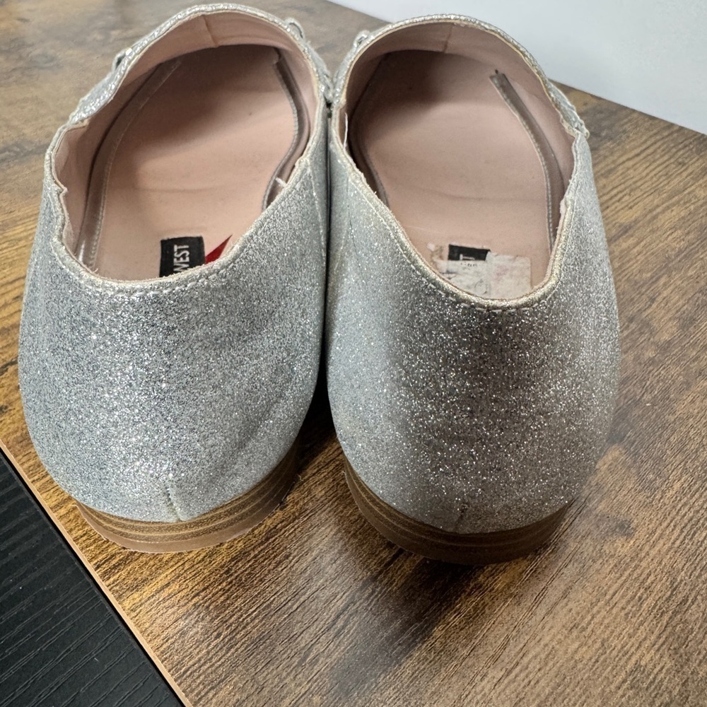 Nine West Silver Loafer Flat - Picture 6 of 8